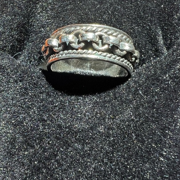 Vintage Sterling Silver Chain Link Ring - Picture 4 of 11